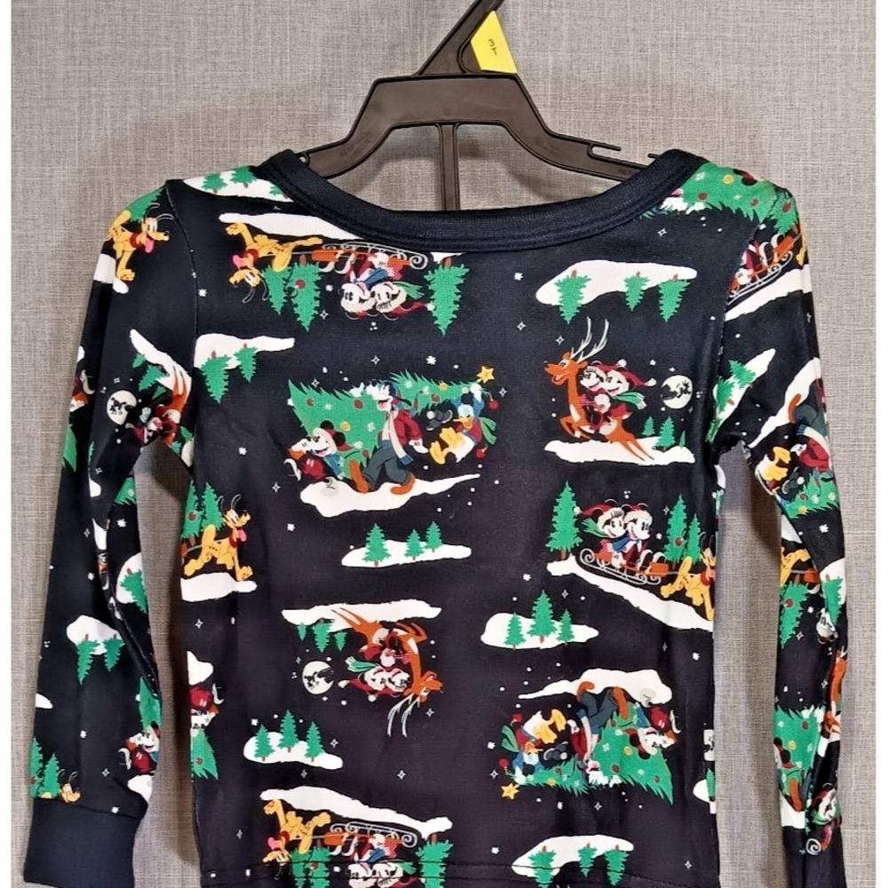 NWT Disney Mickey Minnie Mouse Christmas Pajamas 3T Retro Holiday 2pc Sleep Set - Picture 2 of 9